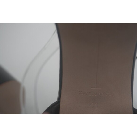 Black Suede Studio Strappy Sandals Block Chunky Platform Heels Size 11. New - Picture 10 of 10